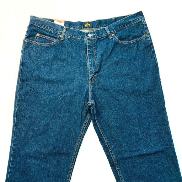 NWT Lee Tomas Relaxed Fit Straight Leg Jeans Dark Wash Denim Men's 42x32 - Picture 8 of 11